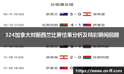 324加拿大对新西兰比赛结果分析及精彩瞬间回顾